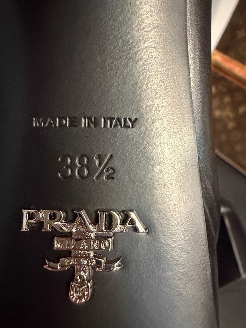 Prada Black Leather Platform Ankle Boots - Picture 4 of 4